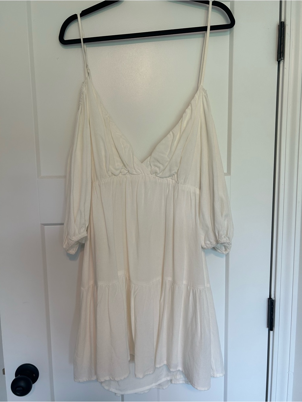 Le Lis Cream Off-Shoulder Mini Dress
